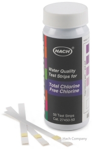 水中餘氯 & 總氯檢測試紙 Free and total chlorine test strips, 0 - 10 mg/L, 50 tests