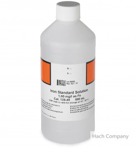 水中鐵標準品 Iron Standard Solution, 1 mg/L as Fe (NIST), 500 mL