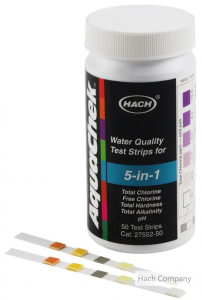 五合一水質檢測試紙(餘氯、總氯、總硬度、總鹼度、pH值) 5 in 1 Water Quality Test Strips